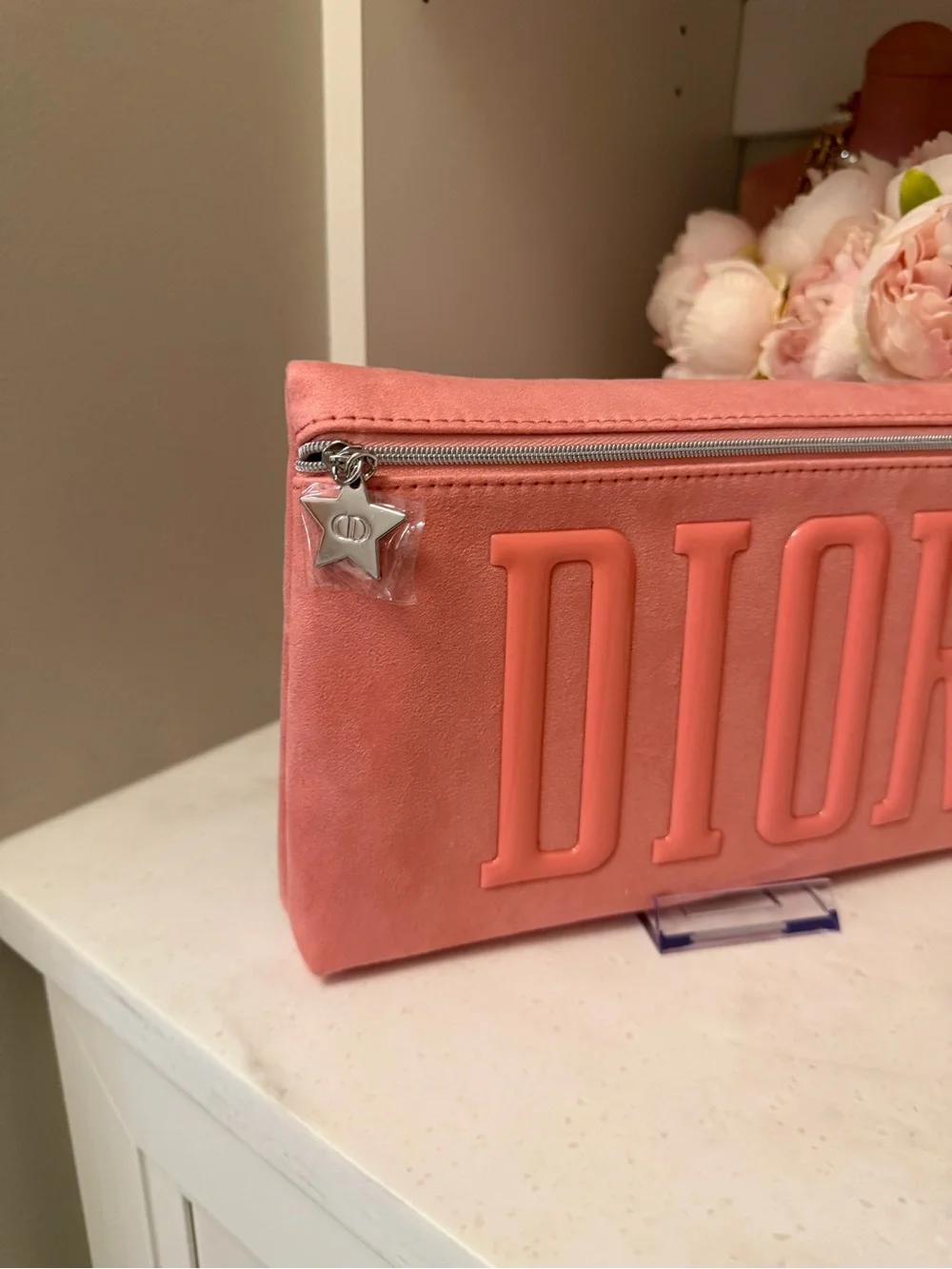 Made for DIOR beauty GWP Pink Logo Large Zip Pouch